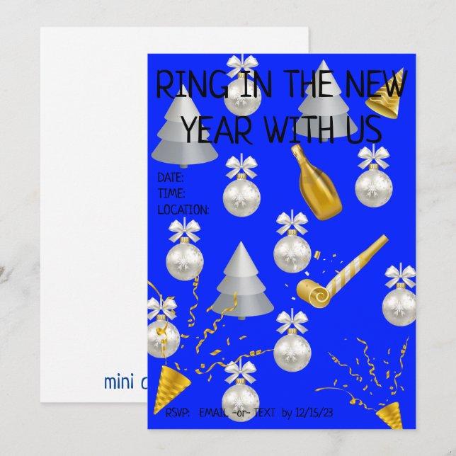 Cartão De Festividades Hora da Festa! (em branco) (Frente/Verso)