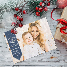 Cartão De Festividades Hora de Natal: Indígo Azul Feliz Feriados