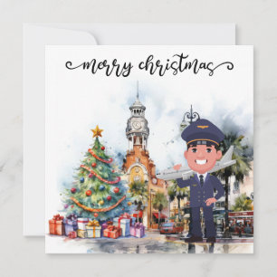 Cartão De Festividades Hora de Natal piloto na Flórida