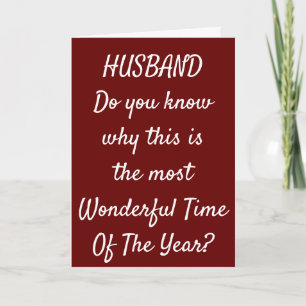 CARTÃO DE FESTIVIDADES HORA MAIS MARAVILHOSA DO ANO *MARIDO*