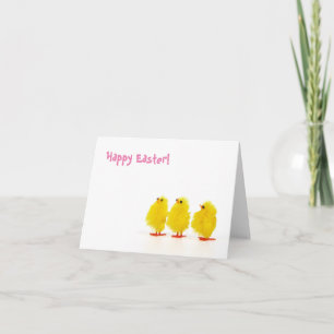 Cartão De Festividades Horiz. - "Happy Easter" Baby Chicks
