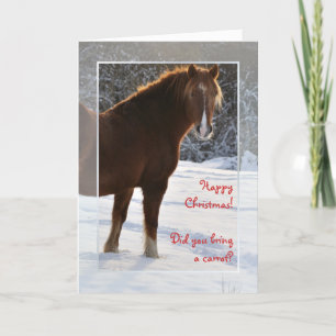 Cartão De Festividades Horse in the snow Xmas card
