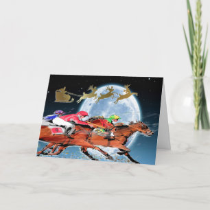 Cartão De Festividades Horse Racing Christmas ou All Occasion