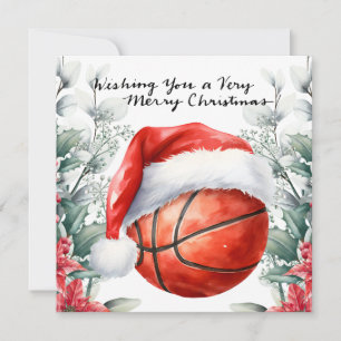 Cartão De Festividades Horto de basquete para o Natal