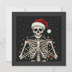 Cartão De Festividades Horto natalino Santa Hat Luzes de Natal