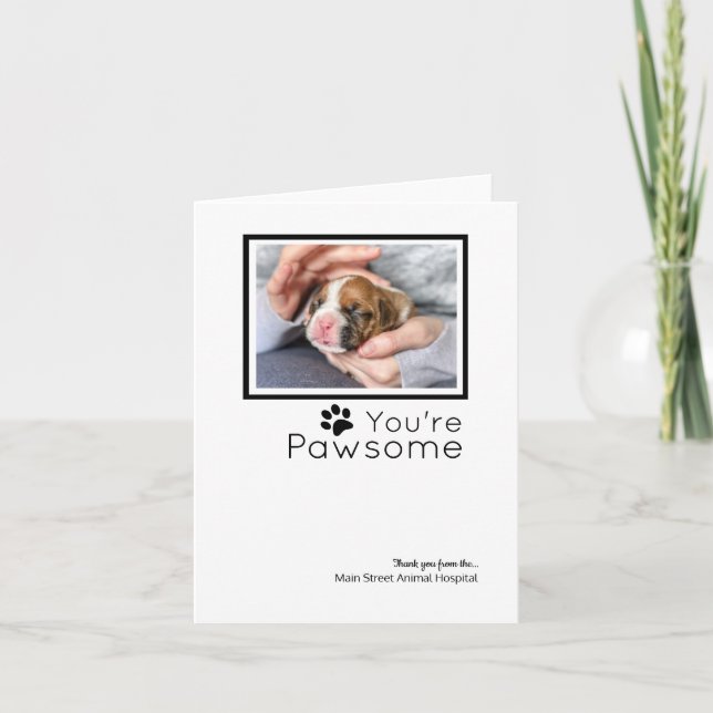 Cartão De Festividades Hospital Veterinário Personalizado Obrigado (Frente)