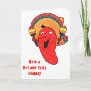 Cartão De Festividades Hot and Spicy Chili Pepper Holiday Greeting Cards