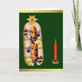 Cartão De Festividades Hotdog de Natal