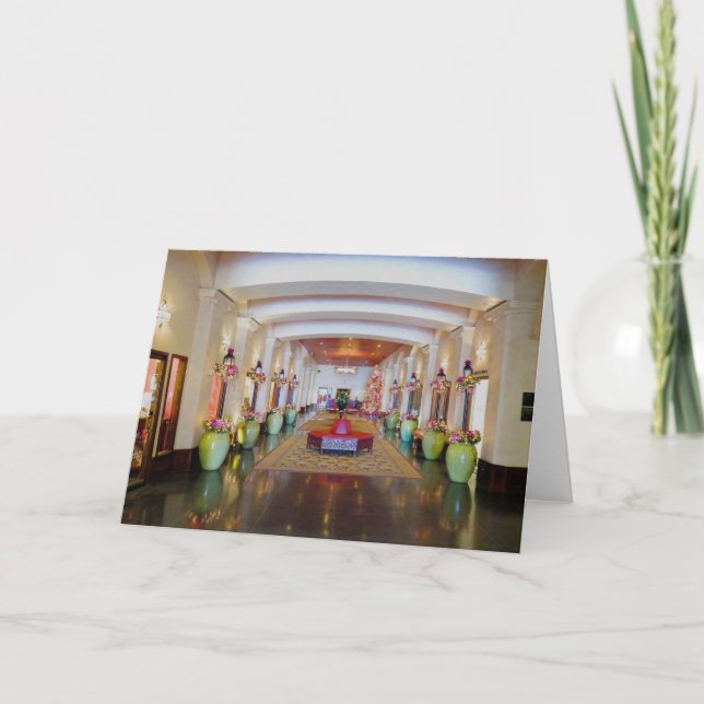 Cartão De Festividades Hotel havaiano real (Frente)