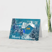 House in Woods Christmas