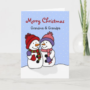 Cartão De Festividades Hugging snowmen Christmas card