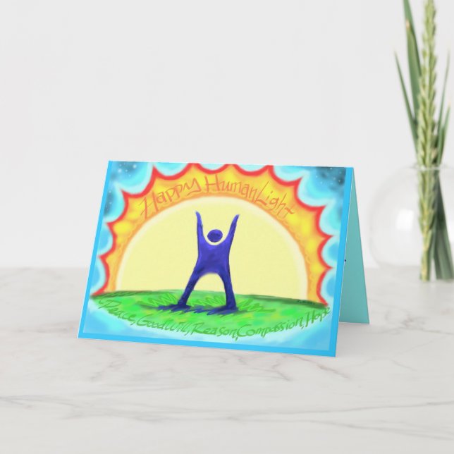 Cartão De Festividades HumanLight feliz! Da descrição HL da parte (Frente)