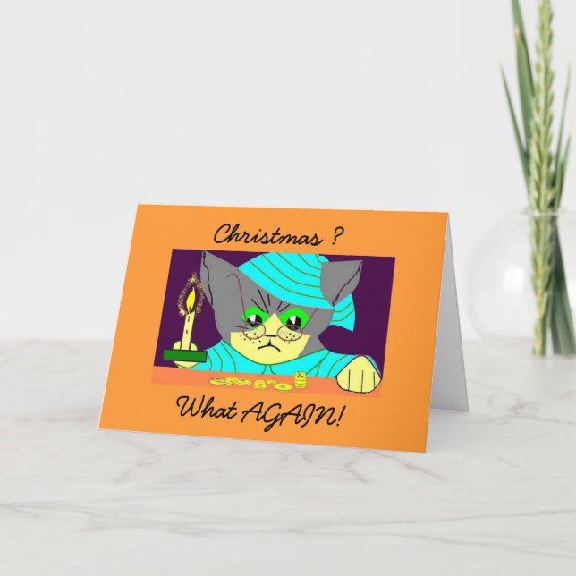 Cartão De Festividades Humbug Cat (Frente)