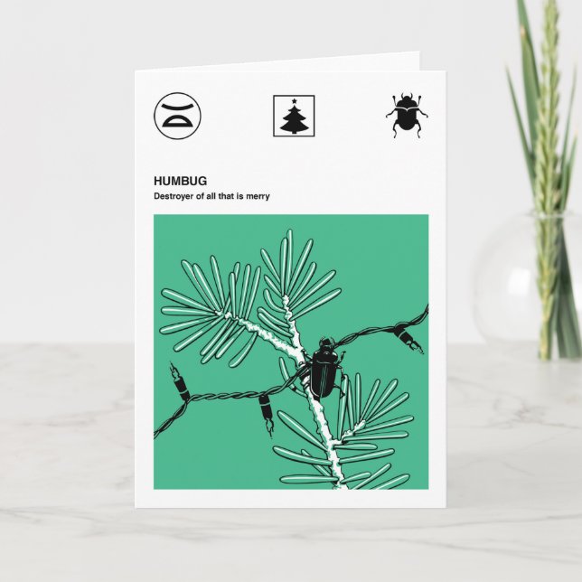 Cartão De Festividades Humbug (Padrão) (Frente)