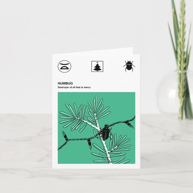 Cartão De Festividades Humbug (Pequeno) (Frente)
