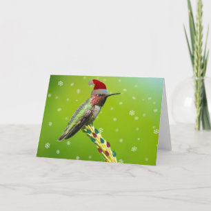 Cartão De Festividades Hummingbird Natal
