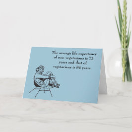 Cartão De Festividades Humor da esperança de vida do vegetariano