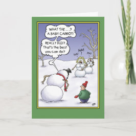 Cartão De Festividades Humor de Feriado Snowman, Tamanho Importa