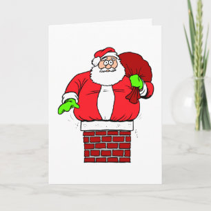 Cartão De Festividades Humor de Natal Piada do Papai Noel Férias Divertid