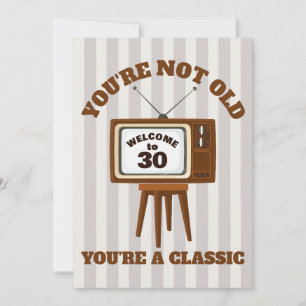 Cartão De Festividades Humor de Saudação de Aniversário Televisão Retro V