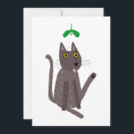 Cartão De Festividades Humor Felino Divertido<br><div class="desc">Aproveite um pouco de humor natalino com este design de gato divertido e brincalhão. Arte original de Nic Squirrell. Altere o texto no verso para personalizar.</div>