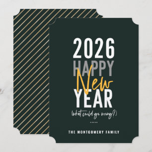 Cartão De Festividades Humor moderno do Feliz ano novo 2022