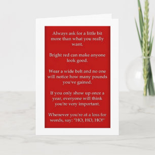 CARTÃO DE FESTIVIDADES HUMOROUS ADVICE TO FRIENDS AT CHRISTMAS