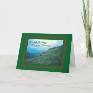 CARTÃO DE FESTIVIDADES HUMOROUS CHRISTMAS CARD/ "COW BELLS RING, ARE YOU