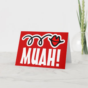 Cartão De Festividades Humorous Valentine card with a kiss