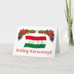 Cartão De Festividades Hungarian Boldog Karacsonyt