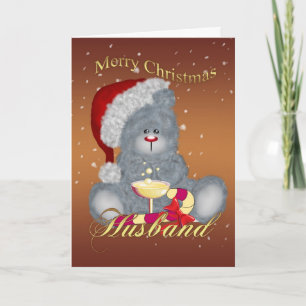 Cartão De Festividades Husband Christmas Card - Teddy Bear In Christmas H