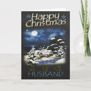 Cartão De Festividades Husband Christmas Trendy Chalk Board Effect