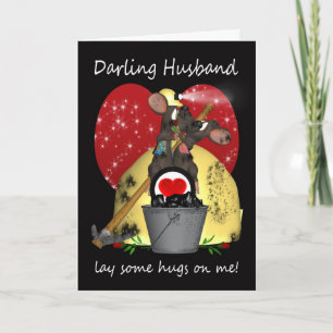Cartão De Festividades Husband - Mining Mice Valentine's Day Card - Miner