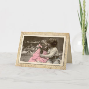 Cartão De Festividades Husband Valentine's Day, Vintage Sweet Kiss