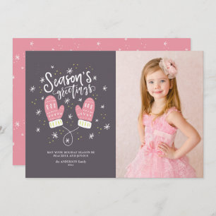 Cartão De Festividades Hygge Mittens Christmas Holiday Flat Card