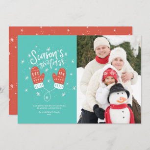 Cartão De Festividades Hygge Mittens Christmas Holiday Flat Card