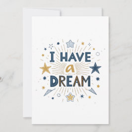 Cartão De Festividades I Have a Dream Starburst Typography Art