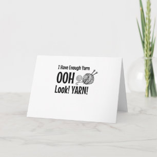 Cartão De Festividades I Have Enough Yarn Funny Knitting Crochet
