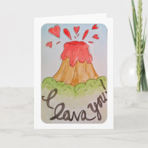Cartão De Festividades I lava you I love you watercolor valentine