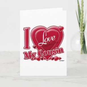 Cartão De Festividades I Love My Cousin red - heart