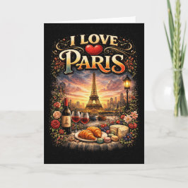 Cartão De Festividades I Love Paris