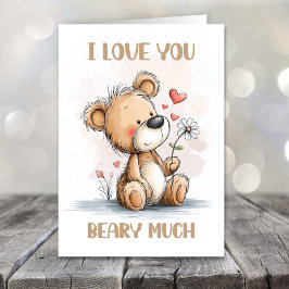 Cartão De Festividades I Love You Beary Much Teddy Bear Valentines Day