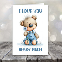 Cartão De Festividades I Love You Beary Much Teddy Bear Valentines Day