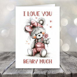 Cartão De Festividades I Love You Beary Much Teddy Bear Valentines Day