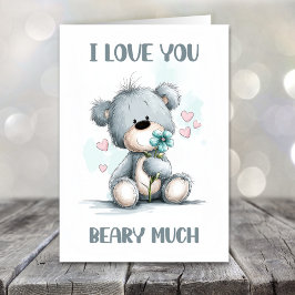 Cartão De Festividades I Love You Beary Much Teddy Bear Valentines Day