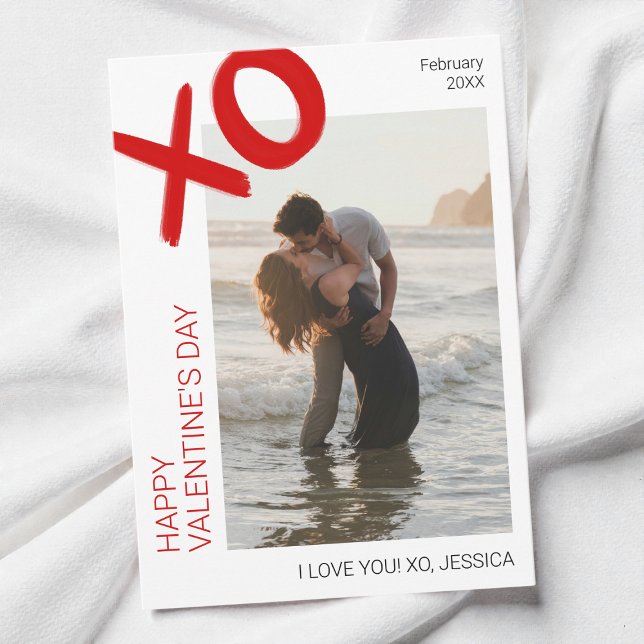 Cartão De Festividades I Love You Modern Photo Happy Valentine's Day (I Love You Modern Photo Happy Valentine's Day Holiday Card)