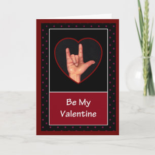 CARTÃO DE FESTIVIDADES I LOVE YOU: SIGN LANGUAGE VALENTINE