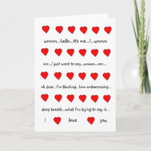 Cartão De Festividades I Love You Valentine Card(Hugh Grant style,white)