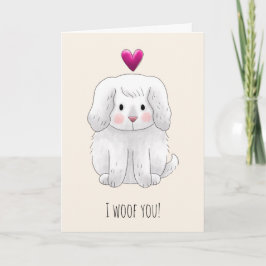 Cartão De Festividades I Woof You Cute Kids Funny Valentines Day