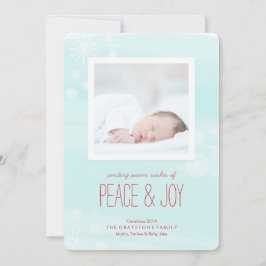 Cartão De Festividades Ice Blue Peace & Joy Photo